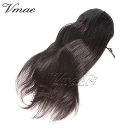 VMAE Human Straight Ponytail Hair Double Drawn 100g Natural Non Remy Hair horsetail tight hole Clip In Drawstring Ponytails Hair Extensions