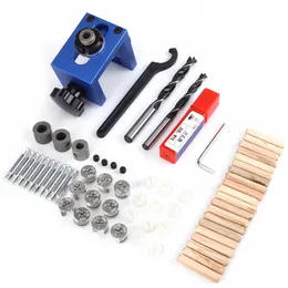 Freeshipping Woodworking Drilling Locator Guide Wood Dowel Hole Drilling Guide Jig Drill Bit Kit Woodworking Carpentry Positioner Tool