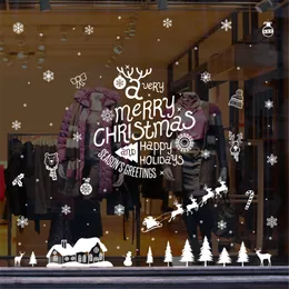 Boże Narodzenie Reindeer Snowflake szklane naklejki okienne usuwa naklejki ścienne