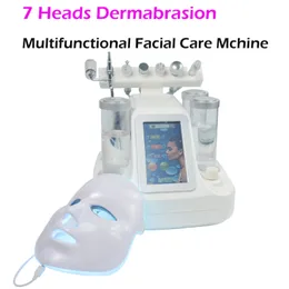 7 LED facial mask facial water dermabrasion skin deep cleansing oxygen spray bio microcurrent ice cooling wrinkles removal machine