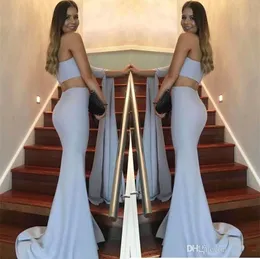 2023 New Arabic Two Pieces Mermaid Prom Dresses One Shoulder Simple Cheap Evening Dress Gowns Dresses for Women 975