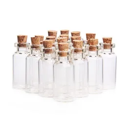 5ml Cork Wood Mini Glass Bottles Plastic Stopper Small Bottle Vial Jars Pendants Craftwork Drift Bottle Storage Craft SN1481