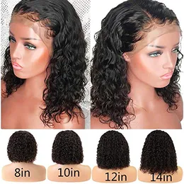 13x4 Curly Lace Frontal Human Hair Wigs med Baby Hairs BLEACHED KNOTS BRAZILIAN REMY 360 LACES Front WIG Pre-plocked 130% Density DiVA1