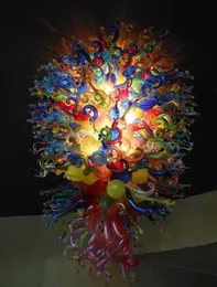 Multi Colored Luxury Flower Form Lampor Taklampor Handblåst Glas Hängsmycke Ljus Italiensk Ljuskrona Murano
