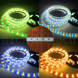 12V 5050 RGBW RGBWW CCT LED elastyczna taśmowa string 5m 300EDS 600EDS RGB Kolor Zmiana + Biały Ciepły Pojedynczy Wiersz