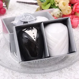 Darmowa Wysyłka Wysokiej Jakości Tanie Hurtownie 10 sztuk = 5 par Favors Favors BridebrideGroom Salt Pepper Shaker, Najlepszy prezent ślubny