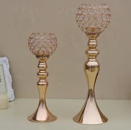 Sziqiqi Vaso Oro da 35 cm per Centrotavola per Matrimoni, 2 Pezzi Centrotavola per Fiori in Metallo di Cristallo Centrotavola Decorativo per Tavoli da Ricevimento per Feste Anniversario Feste