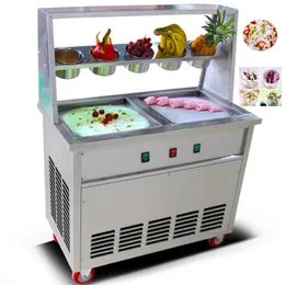 Fabrik-Direktverkauf frittierte Eismaschine aus Edelstahl mit Gefrierfach und Gefrierschrank zum Auftauen, verwendet für die Herstellung köstlicher Eisrollen