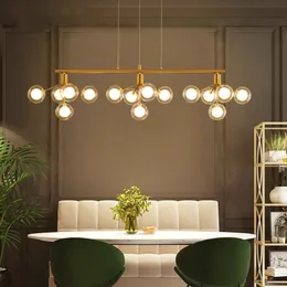 Modern LED ljuskrona vardagsrum hänge lampa sovrum armaturer glasboll suspenderad ljus restaurang hängande belysning armatur