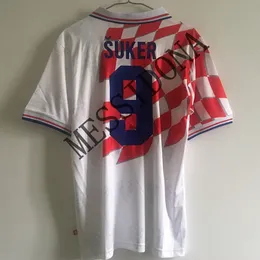 1998クロアチア人レトロサッカージャージースーカーボバンルーカモドリッククラシックヴィンテージ品質サッカーシャツカミゼタキットメンメイロットデッカージャージー