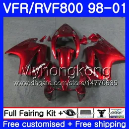 Ciało dla Honda Interceptor VFR800R VFR800 1998 1999 2000 2001 259HM.44 VFR 800RR VFR 800 RR VFR800RR 98 99 00 01 Factory Factory Red Kit