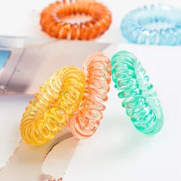 Nya 28 färger transparent telefonkabel hårband flickor elastisk hårband ring rep godis färg armband stretchy hårband t2c5202