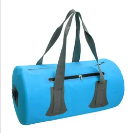Designer-pvc presenning vattentäta torra väskor 10 l resor vattentät påse med dubbelrem och sida dragkedja pocket swimming väska
