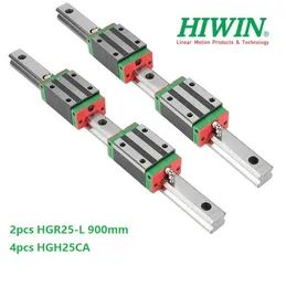 2 Stück Original New HIWIN HGR25 – 900 mm Linearführung/Schiene + 4 Stück HGH25CA lineare schmale Blöcke für CNC-Fräserteile