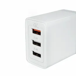 QC 3.0 Szybki szybki adapter ładowania 3 porty USB Home Wall ładowarka 30 W /wtyczka UE