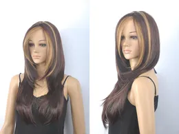 Fashion Long Brown Blonde Straight Women Lady Cosplay Party Hair Wig Wigs jhhghj