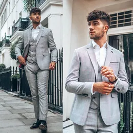 Three Piece Damier Check Mens Suit New Fashion Groom Suit Wedding Suits For Best High Quality Costumes De Mariage Hommes