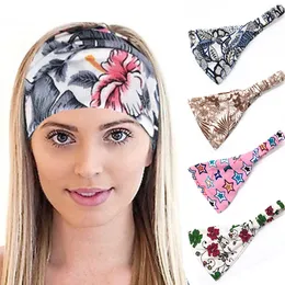 Bohemian Wide Cotton Stretch Headbands Women Yoga Headwrap Turban Headwear Bandage Hairbands Bandana Wide Headbands Hair Tillbehör