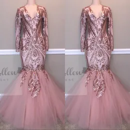 New V Neck Prom Dresses Appliques Lace Zipper Back Mermaid Formal Occasion Evening Party Gowns Custom Made