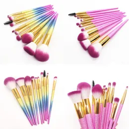 10st Sakura pulver Quicksand Makeup Brush Set Eyeshadow Foundation Kosmetiska borstar Blush Eyeliner Eyebrow Makeup Beauty Tool