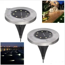 Solar Powered Ground Light Waterproof Garden Buried Lampväg DECO Lights med 8 LED-lampor Solarlampa för Home Yard Driveway Lawn Road B5643