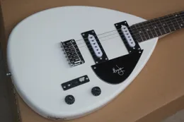 Loja Personalizada Hutchins Brian Jones Teardrop Assinatura Branco Guitarra Elétrica Pescoço Branco Pescoço, Bridge Tremolo, Pickups Brancos Anel Chrome