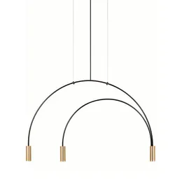 Post Modern Minimalist Geometric LED Pendant Light 3 Lamps Creative Simple Personality Living Room Bedroom Matsal järnhänge
