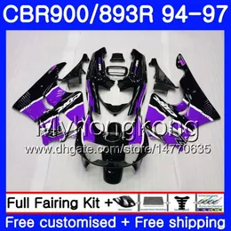 Corpo Para HONDA CBR893 RR CBR900RR CBR893RR 94 95 96 97 260HM. 12 CBR 893 CBR900 RR CBR 893RR Roxo preto quente 1994 1995 1996 1997 Kit de Carenagem