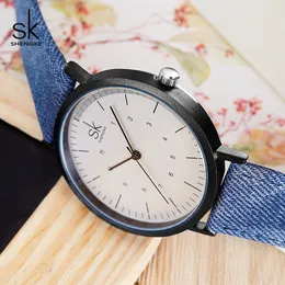 Shengke Casual Watches Women Girls Denim Canvas Belt Women Wrist Watch Reloj Mujer New Creative Female Quartz Watch289y