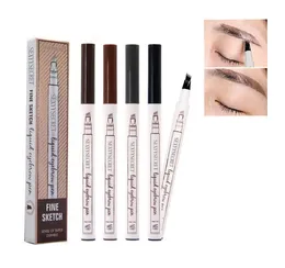 Fedex/ DHL Free New Makeup Liquid Eyebrow Pen Eyebrow Enhancer Four Head Eyebrow Enhancer Waterproof 4 Colors