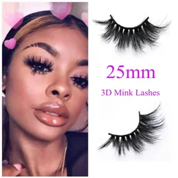 Long Dramatic Mink Lashes 3D Mink Eyelash 5D 25mm Long Thick Mink Lashes Handmade False Eyelash Eye Makeup