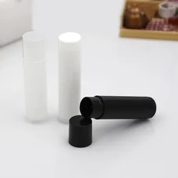 100pcs 5ml Lip Balm Tubes Black PP Plastic White Clear Empty Cosmetic Lipstick Containers DIY Packaging Tube Lip Stick Container