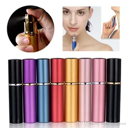 Gładka butelka perfum aluminiowa 5ml Refillable Atomizer Atomizer Travel Butelki Zapach Butelki Spray Home Zapach Butelki BH2185 TQQ