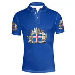 Island Youth Diy gratis anpassat namnnummer Polo Shirt Nation Flag är IslandAir Islandic Country College Print fotokläder