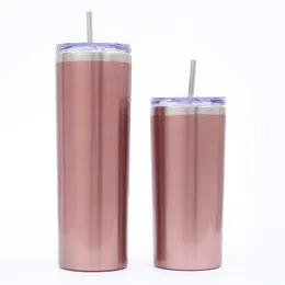 15style Skinny Tumbler 20oz 16oz Straight Cup Stainless Steel Tumblers Rainbow Starry Car Cups Insulated Tumblers Coffee Mugs GGA3544-7