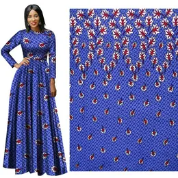 Afrikansk National Costume Polyester Batik Skriv ut Tyg Geometrisk Mönster Mode Polyester Tyg Partihandel Tyg för Party Dress