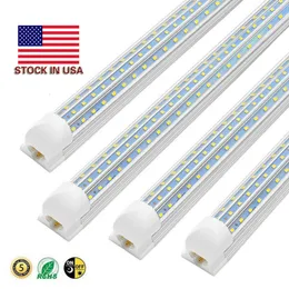 20PCS 4피트 5피트 6피트 8피트 LED 튜브 라이트 V 모양 통합 LED 튜브 4 5 6 8피트 쿨러 도어 냉장고 LED 조명