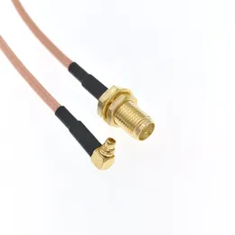 Freeshipping 50pcs MMCX Male Right Angle To RP-SMA Female Jack RG316 Pigtail RF Adapter 20cm 8"