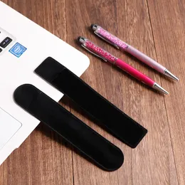 Svart Velvet Pen Peuch Single Pencil Storage Bag Holder Ballpoint Gift Packaging Office School Supplies