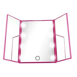 8 LED 메이크업 미러 접이식 터치 스크린 화장대 조명 메이크업 미러 휴대용 조절 가능한 탁상 조리대 거울 Espejo de Maquillaje de Encimera