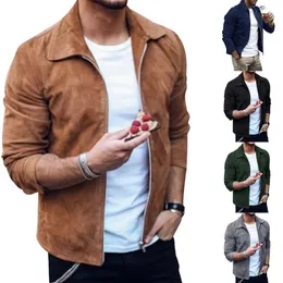Drop shipping Adisputent 2019 spring and autumn new fashion casual jacket men's suede soft and comfortable Lapel jacket