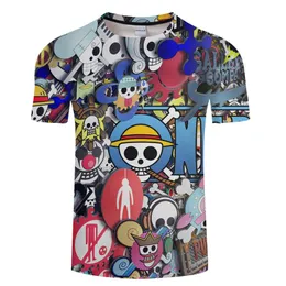 2019 en bit eld och is varmblodig tonåring luffy sommar hajuku sport tryckta 3d t-shirt män korta toppar asiatisk plus-storlek