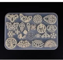 Retro Hollow Wisiorek Silikonowe Formy Wyczyść Butterfly Kolczyk Wisiorek UV Żywica Mold Multi Wzory Biżuteria Robić Craft Mold