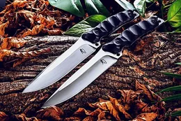 1 Sztuk High End Survival Prosto Nóż D2 Drop Point Lustro Polskie Ostrze Full Tang Black G10 Uchwyt Stałe Ostrza Noże z Kydex