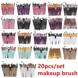 20Pcs/set Cosmetic Makeup Brushes Set Powder Foundation Eyeshadow Eyeliner Lip Brush Tool Brand Make Up Brushes tools with opp bag DHL free