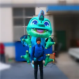 Atacado frete grátis personalizado cor inflável balão dragão fantoche traje com tira led para publicidade decoração
