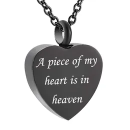 Black Heart Pendant Keepsake Ashes Necklace Urn Pendant Cremation Memorial Jewelry