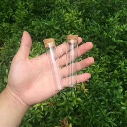 22 * 90mm 22ml tomma glas transparenta klara flaskor med korkstopp glasflaskor burkar flaskor provrör 100st / parti