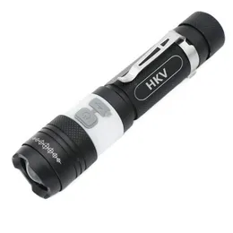 HKV Micro-USB-Taschenlampe, rot und weiß, zoombar, ultrahell, handlich