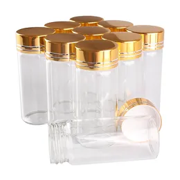 24 sztuk 30 ml 30 * 70 mm puste butelki szklane ze złotymi czapkami przezroczyste szklane butelki Perfumy szklane zbiornik szklany